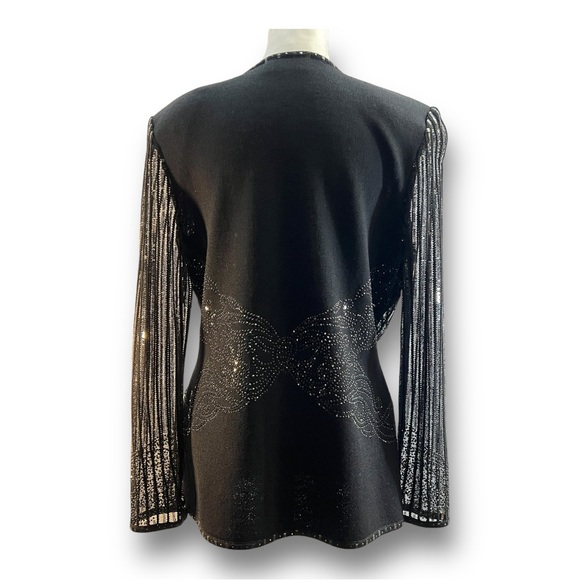 ST JOHN COUTURE By Marie Gray Evening Beaded Top Round Neckline Zipper Front 6 - Picture 4 of 15